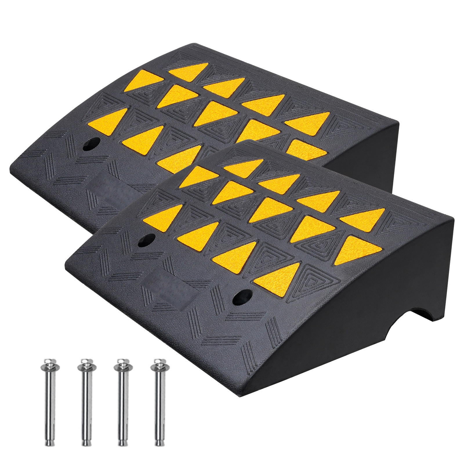 Heavy Duty Rubber Curb Ramp 2 Pack For Driveway And Threshold_voghion.com